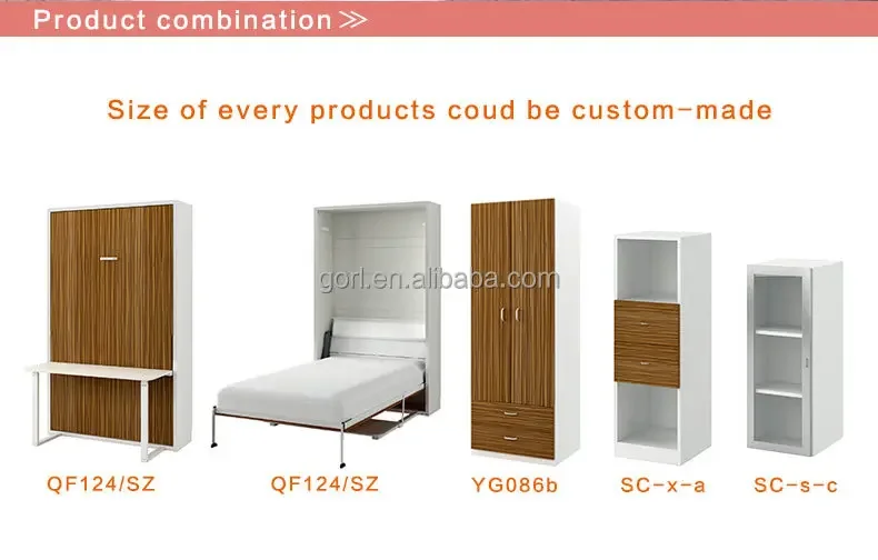 A Hot saleSpace Saver QF124/SZ automatic folding table wall bed