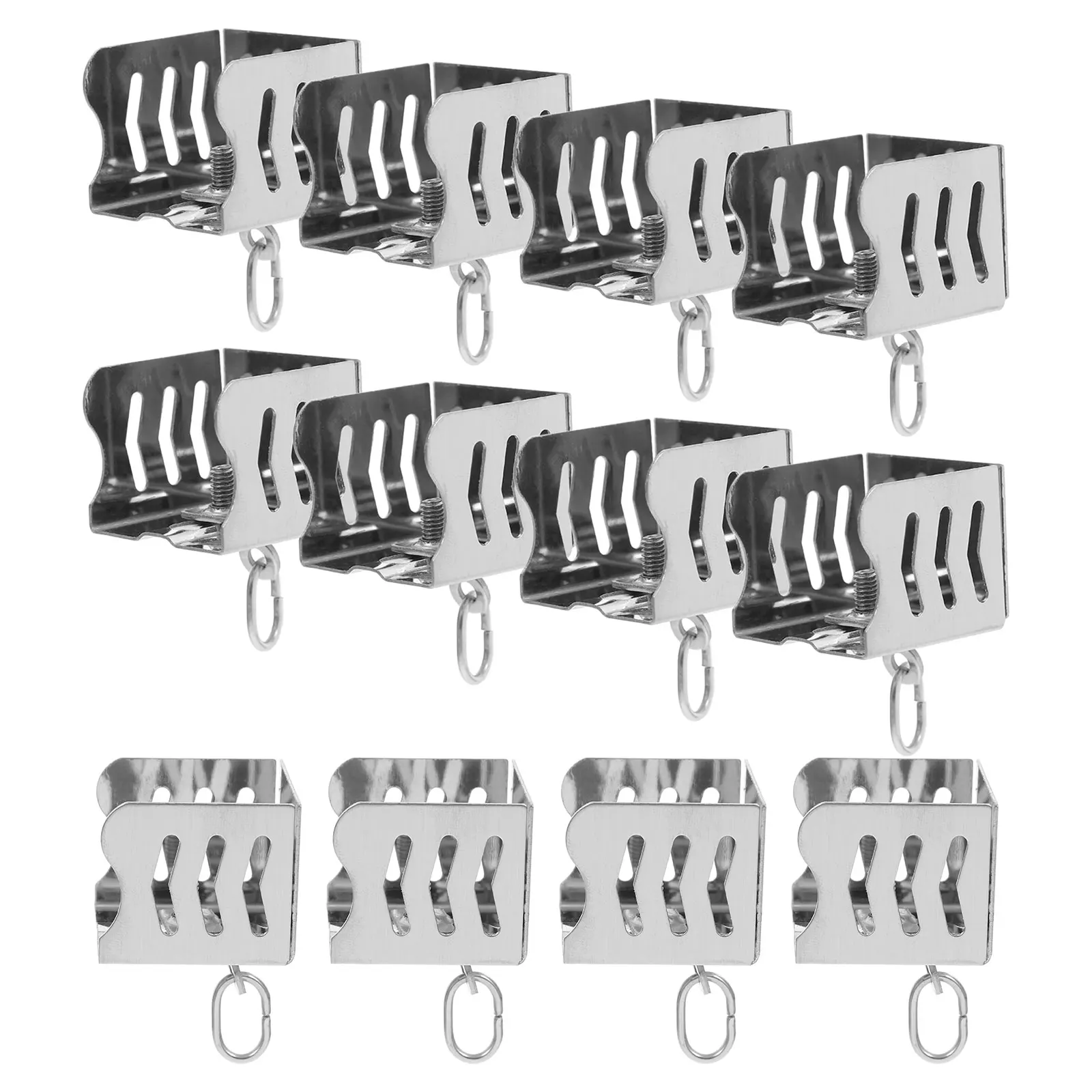 

12Pcs Stainless Steel Curtain Track End Caps Ceiling Rod End Stops for Wall Mount Curtain System Window Drapes Divider Rail
