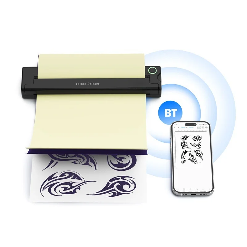 Thermal Tattoo Printer Wireless BT USB Tattooing Stencil Transfer A4 Paper Machine Thermal Devices Printing for Work Office Home