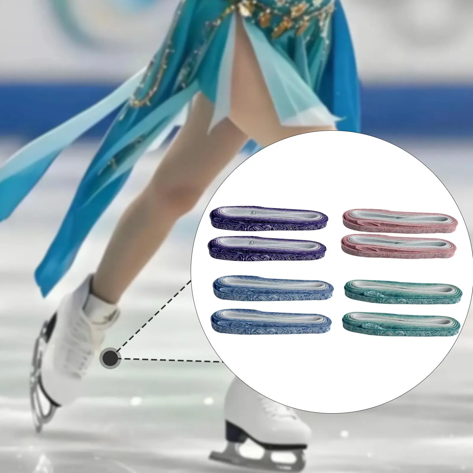 Ice Hockey Skate Laces 118.11inch Anti Slip Lightweight Hockey Laces Shoe Strings for Training Competition Practice Sports