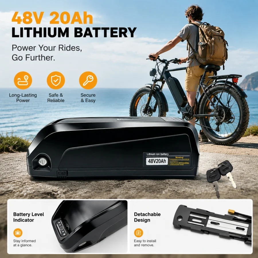 

100% 48V 20AH Waterproof Powerful Ebike Battery Hailong/Shark 21700 Ebike Battery for 250W -1000W for Bafang BBS02 BBS03 BBSHD