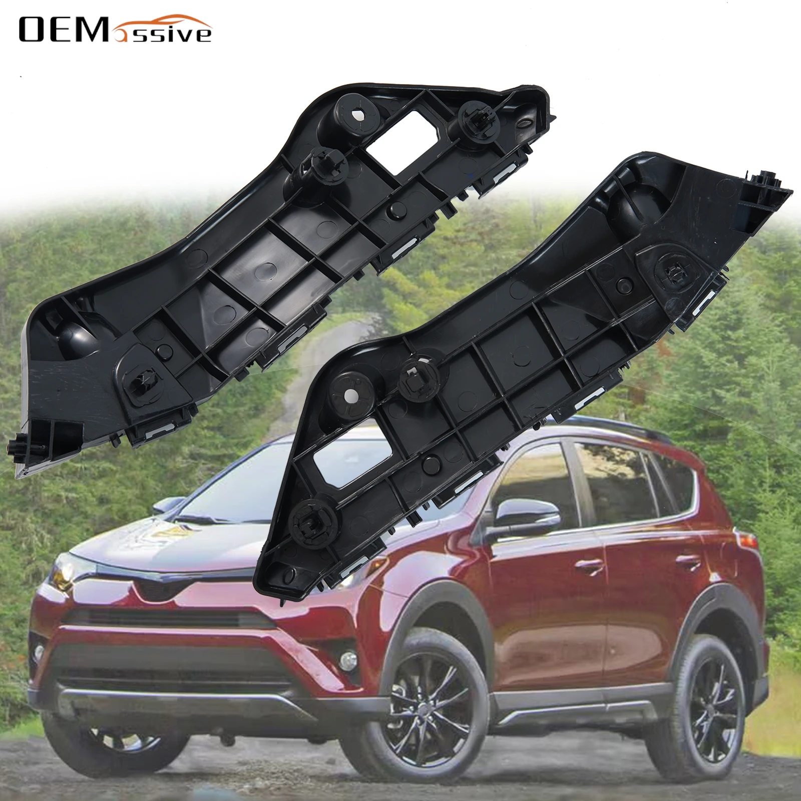 Pair Car Front Left Right Bumper Guide Mount Bracket Grille Retainer For Toyota RAV4 2013 2014 2015 2016 2017 2018 52536-0R060