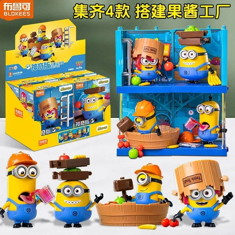 

Minions Assembled Building Blocks Partner Magic Jam Factory Series Cartoon Toy Model Desktop Kawaii Ornaments Holiday Gifts