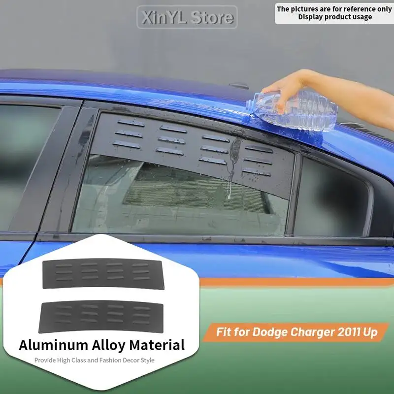 

Для Dodge Charger 2011 2012 2013 2014 Up Car 2 шт. из алюминиевого сплава, жалюзи для заднего окна, вентиляционная панель, внешний аксессуар