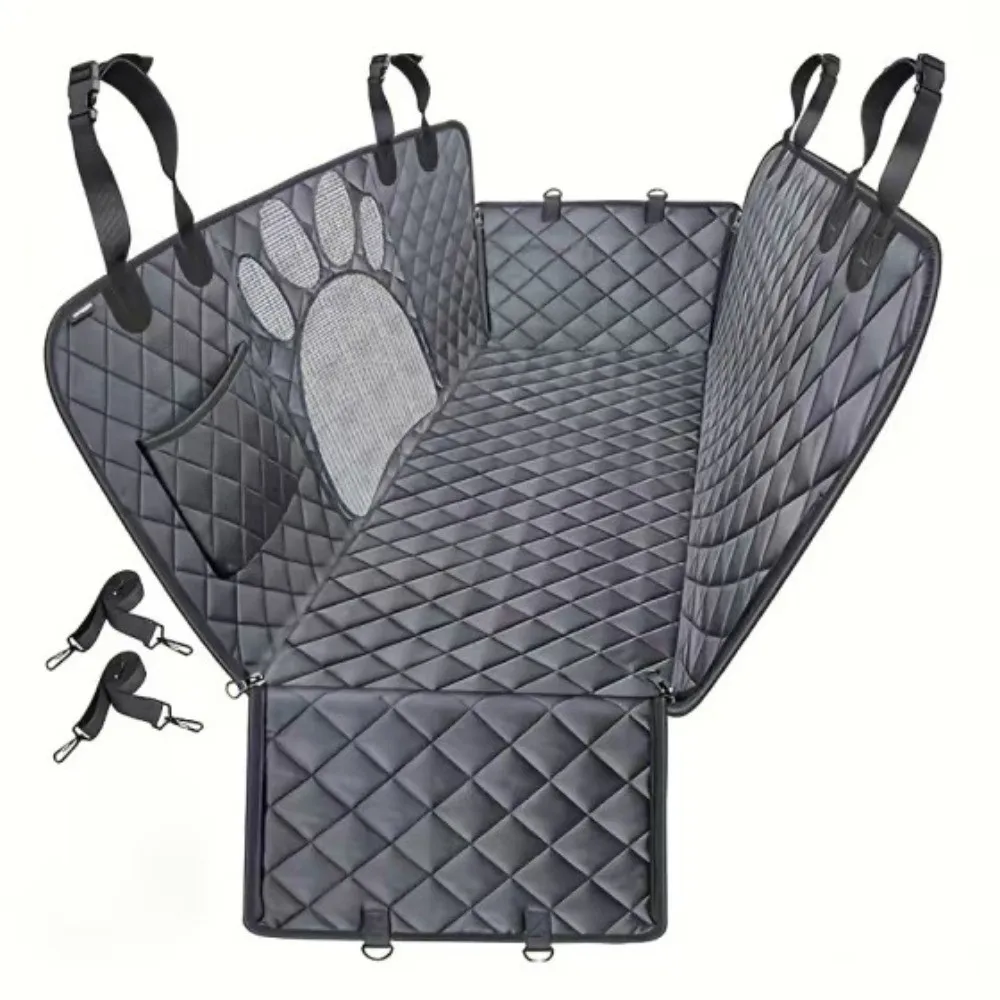 Practical Waterproof Car Pet Mat Visual Mesh Window Non-slip Pet Car Seat Cover Wear-Resistant Dog Seat Cover Back Seat