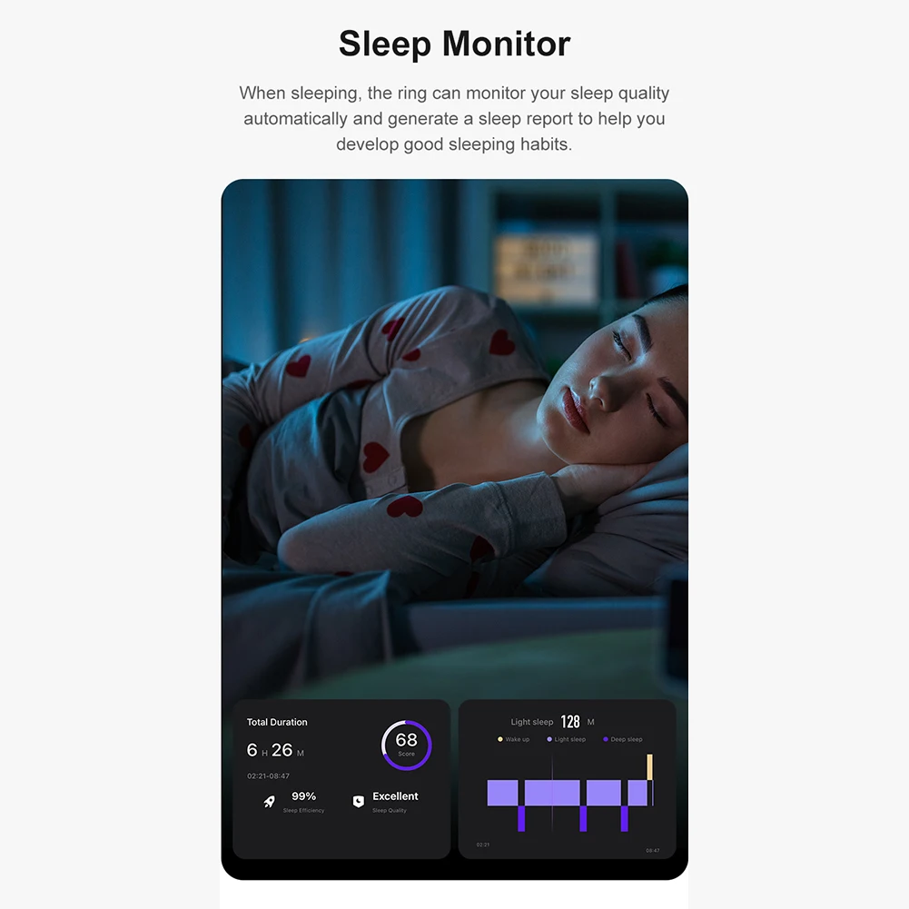 

Умное кольцо R09 с водонепроницаемым корпусом и зарядным чехлом, монитор здоровья и сна с функцией измерения температуры тела для телефонов Xiaomi и Samsung