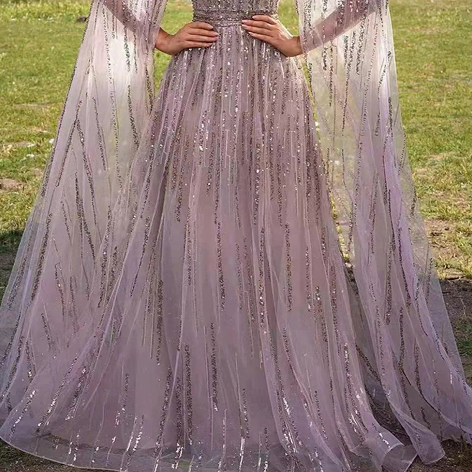 Robe de soirée longue en maille à paillettes pour femmes, robe maxi taille haute, pompon sexy, vêtements pour femmes, printemps, été, nouveau, 2024