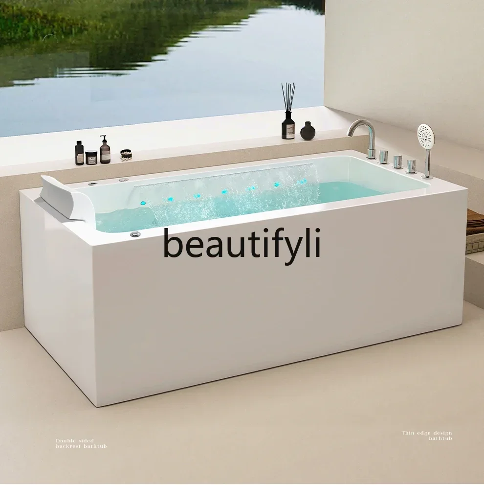 Acrylic Surf Jacuzzi Single Intelligent Thermostatically Heated Waterfall Bath