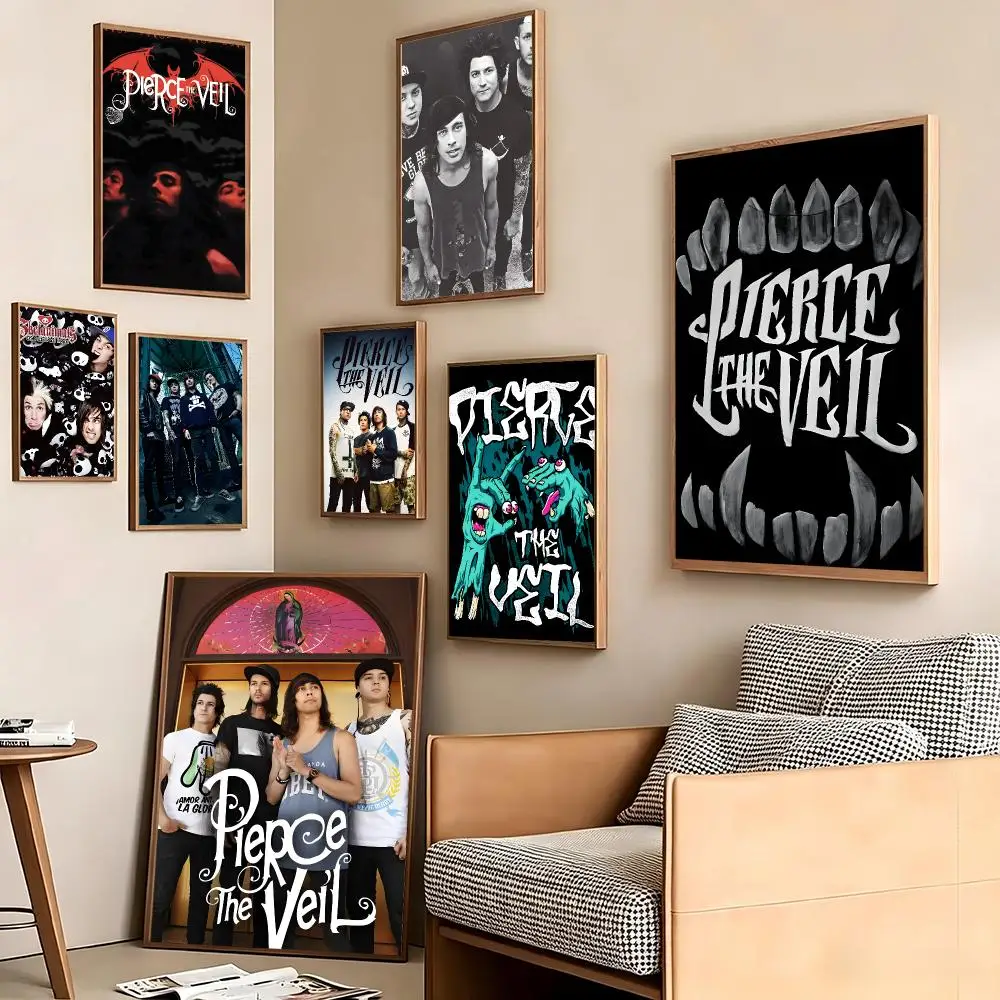 rock band Pierce The Veil Poster Pegatina artistica HD autoadhesiva impermeable para salon dormitorio