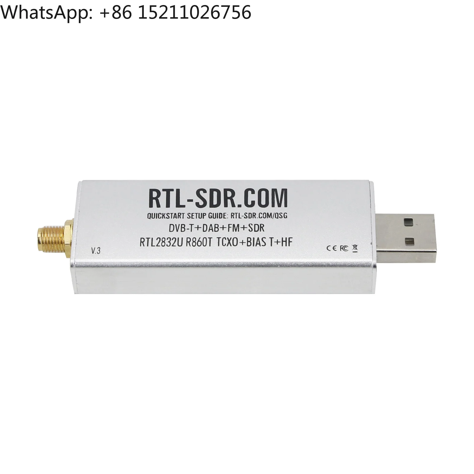 RTL-SDR Blog V3 R820T2 RTL2832U 1PPM TCXO SMA Программно-конфункциональный радиопередатчик с комплектом антенн