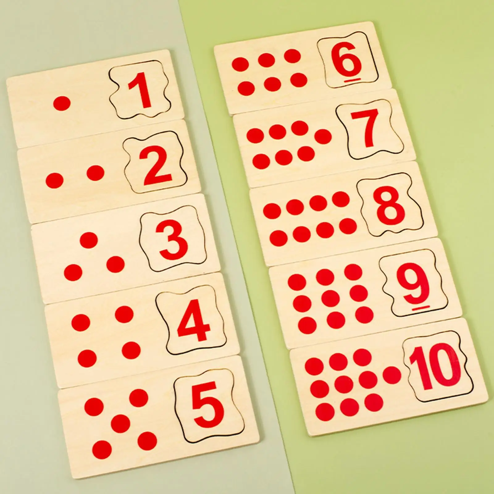 10x Houten Tellen Blokken Wiskunde Speelgoed Puzzels Matching Game voor Leeftijden 3 4 5 Jaar Oude Peuters Kinderen Kleuterschool