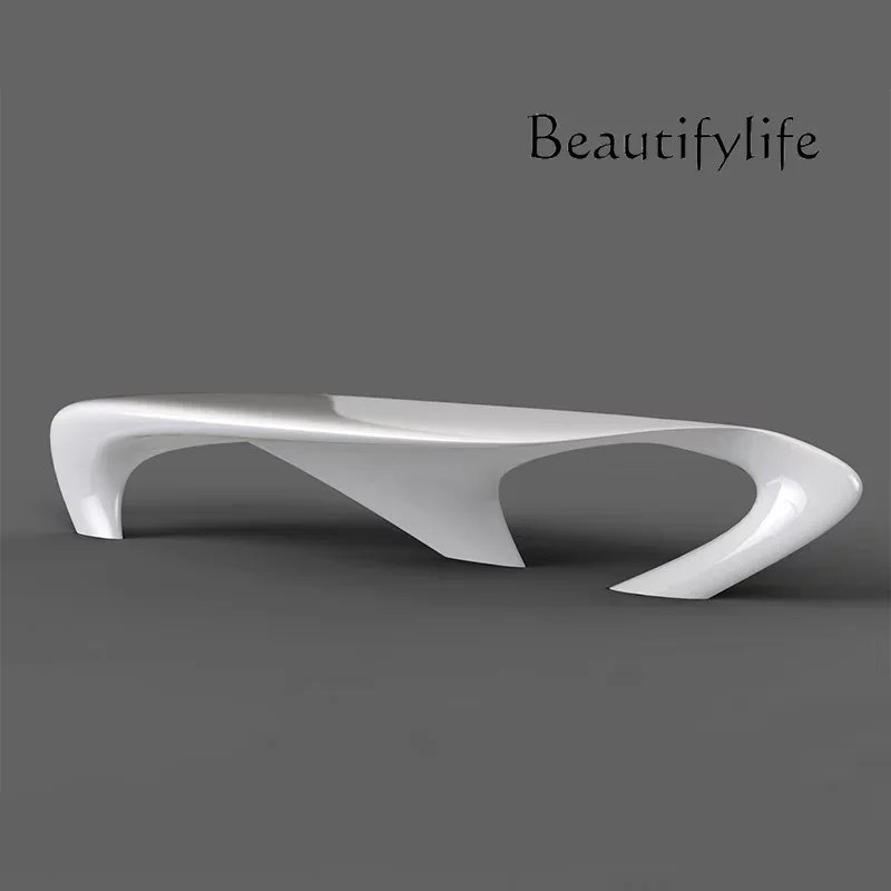 

M FRP Moon Coffee Table Resting Area Special-shaped Landscape Moon Coffee Table Living Room Creative Art Modeling