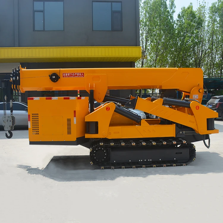 Mini Spider Crane 2 Ton Portable Crawler Crane Hydraulic Outrigger for High Rise Building Curtain Wall Installation Customized