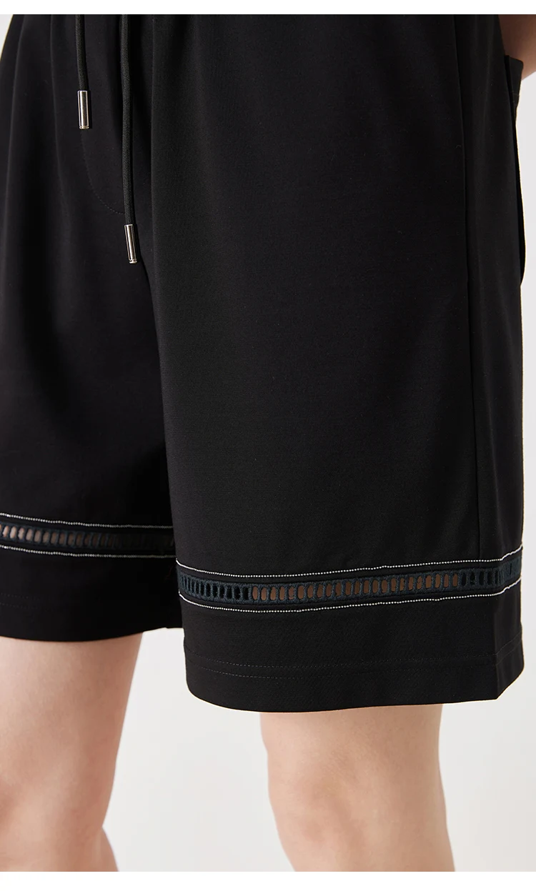 KW9513247 Women's Comfortable Elastic Waist Strap Solid Color Mixed Cotton Shorts