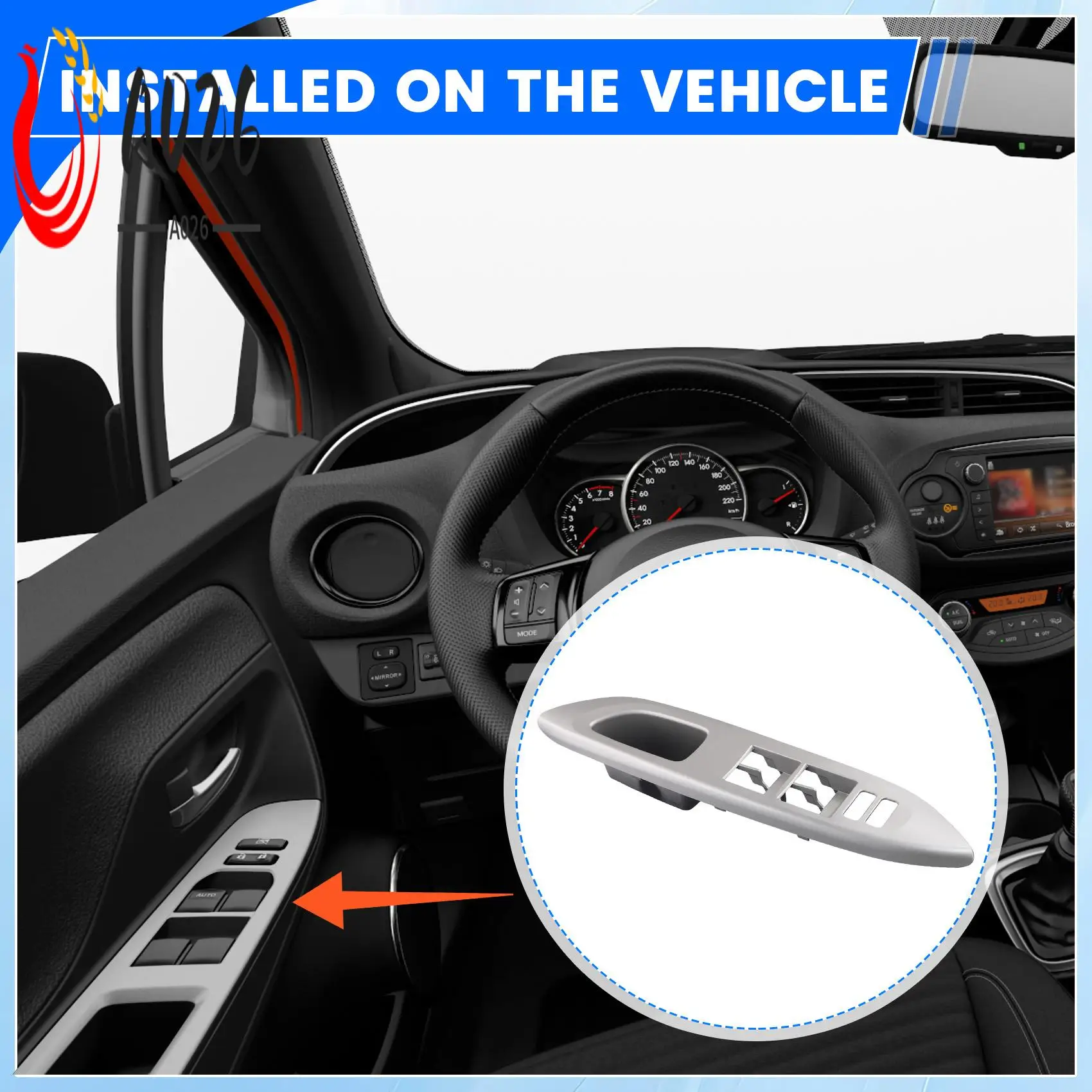 

A026-Left Front Main Window Glass Lift Switch Trim Cover 74232-52330-B0 For Toyota Yaris 2006-16 LHD Door Window Switch Panel