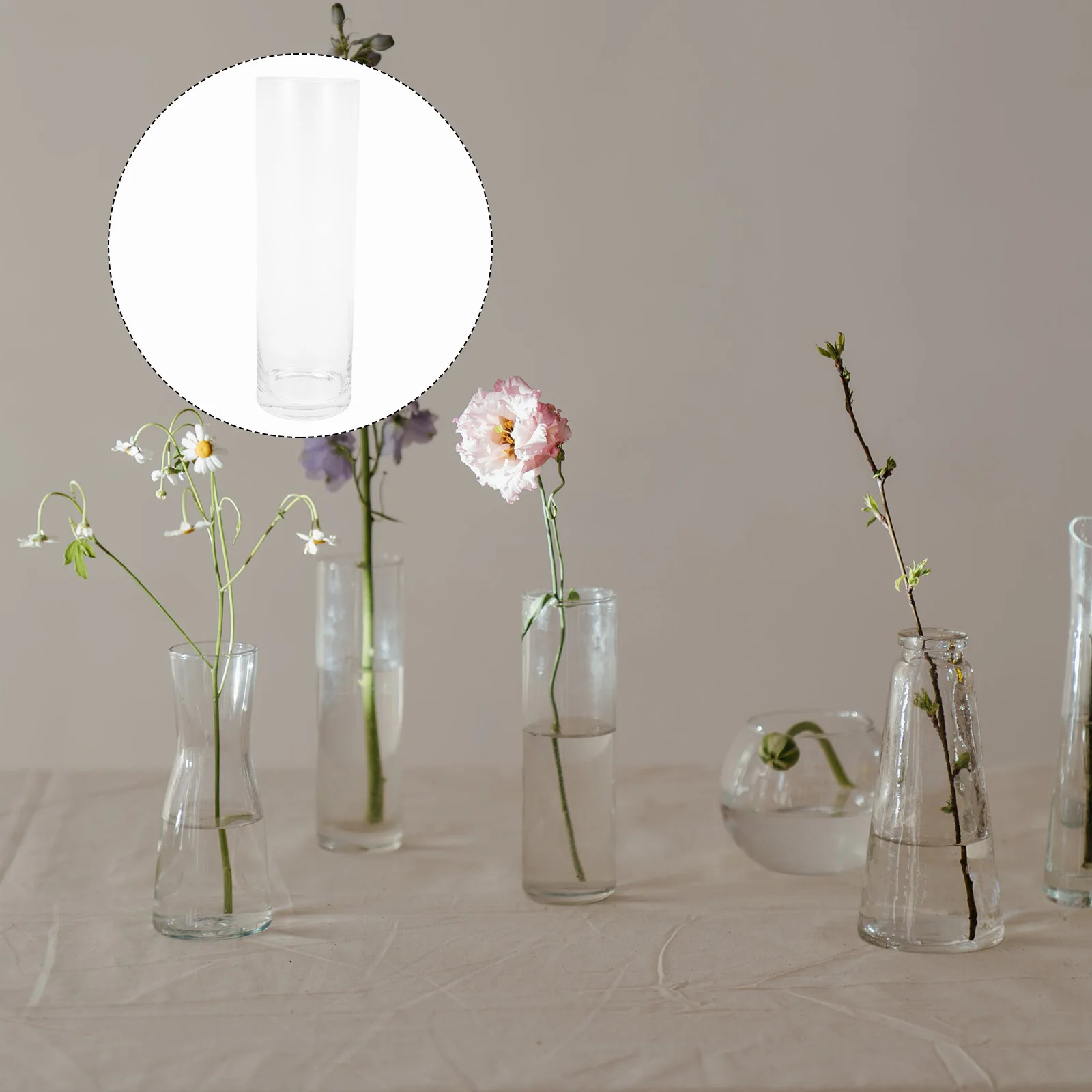 

Cylinder Glass Vase Clear Thickened Transparent Floor Standing for Home Wedding Decoration Flower Arranging Plants Hydroponic