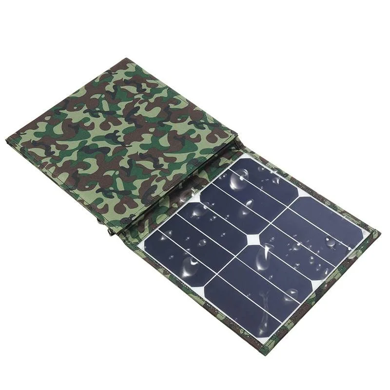 100W Fast Charge Interface Portable Foldable Solar Panel Dual USB Charger Outdoor Solar Cells Plate Power Bank Solar Energy