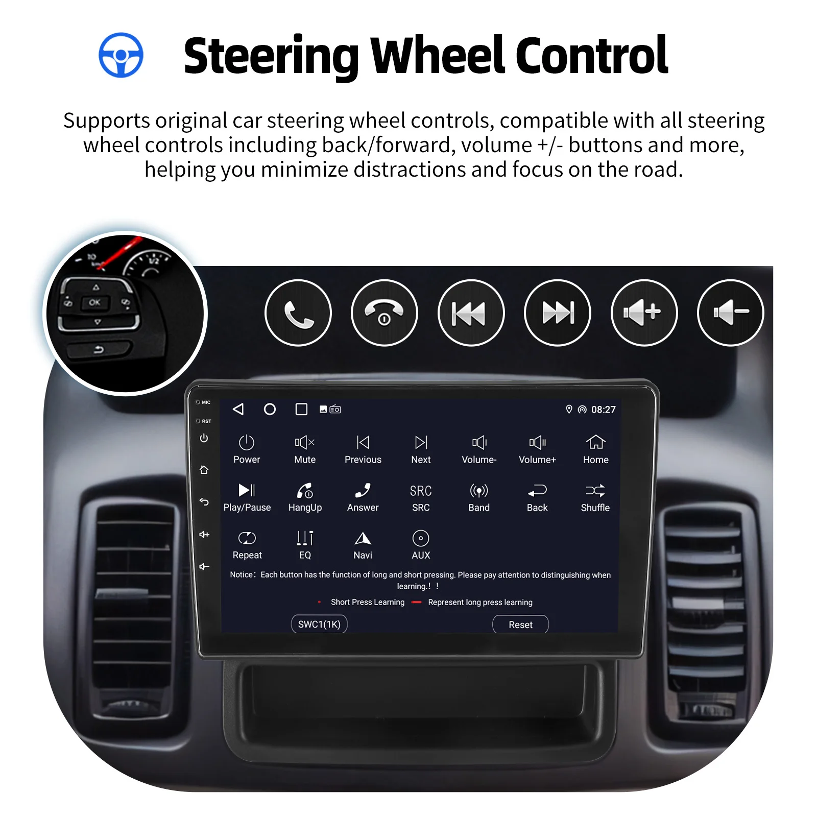 ESSGOO Android 15 10.1 Zoll IPS Touchscreen Für Opel Vivaro A Renault Trafic 2 Apple Carplay Autoradio GPS Navigation WIFI Lenkradfernbedienung RDS FM Bluetooth USB Spiegel Link ASP Sound Canbus Geteilter Bildschirm – Detail 14