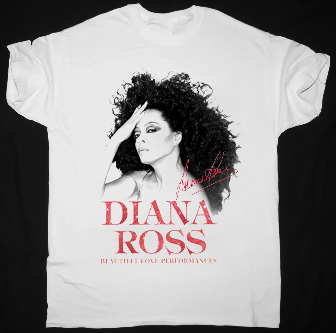 Diana Ross 2024 Concert Signature White Short Sleeve All Size Unisex Shirt