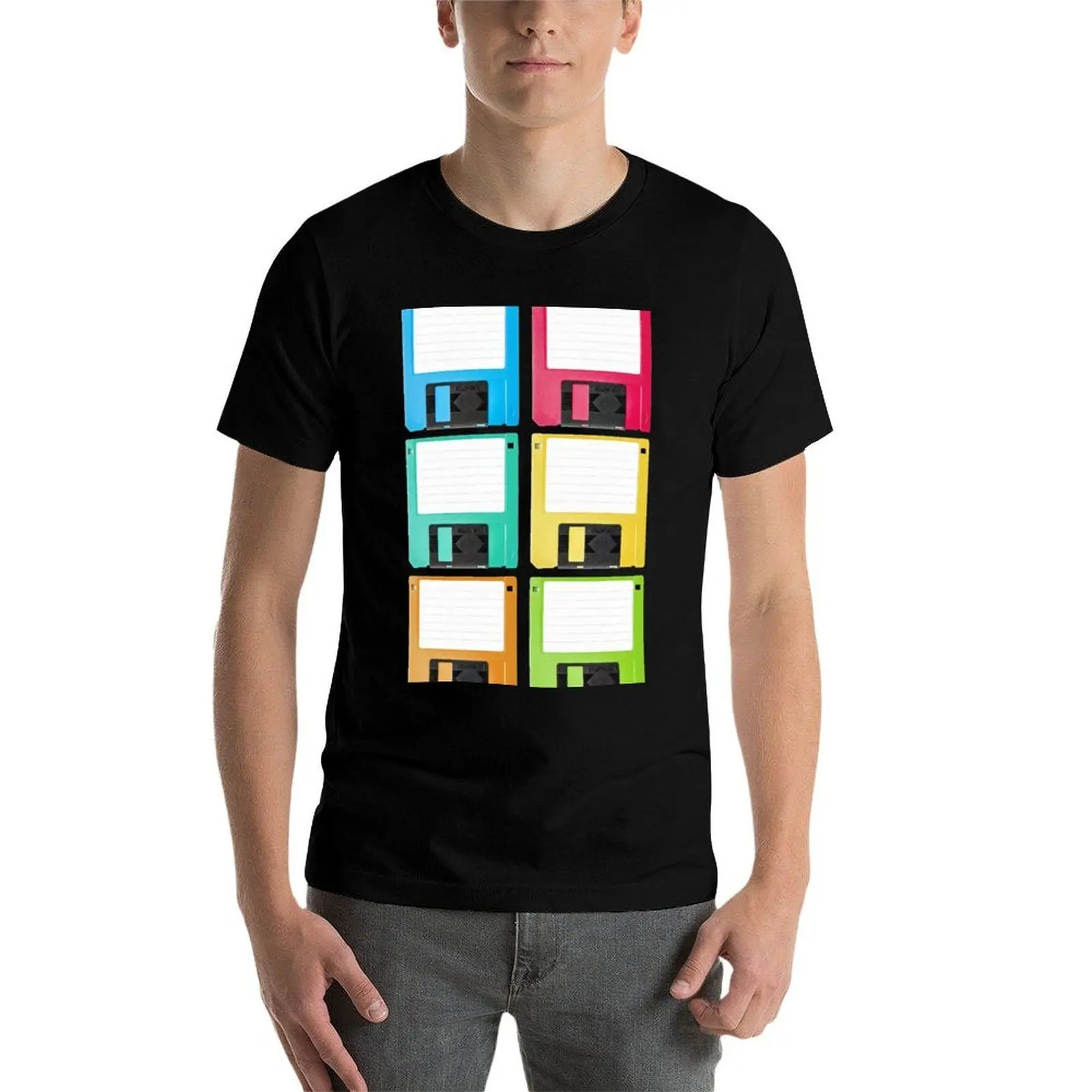

Floppy Disks T-Shirt black cotton t-shirt plain for man package cotton t shirt pack T-Shirt