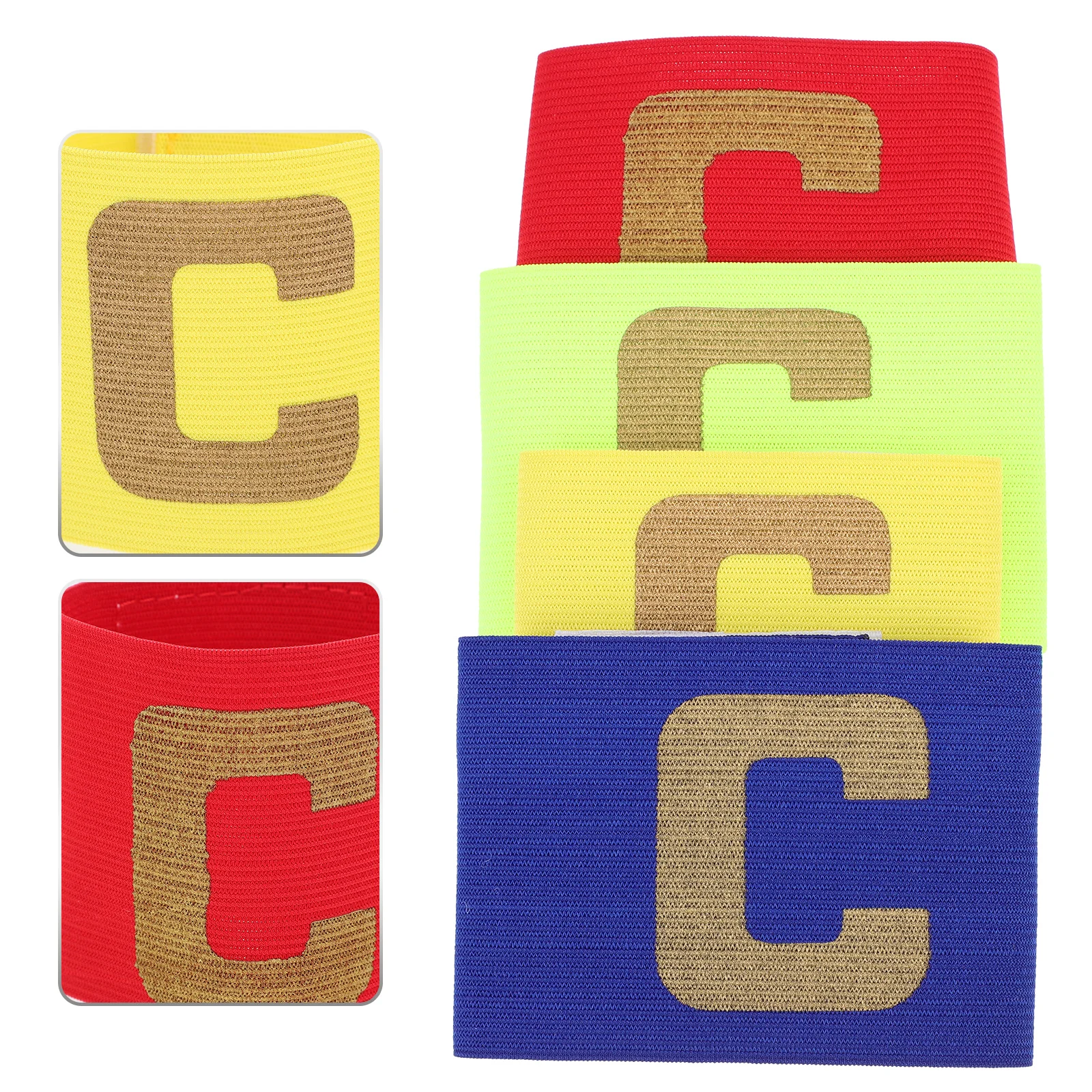 

4Pcs Soccer Captains Armband Elastic Nylon Lightweight Small Portable for Basketball Hockey Baseball Games Soccer Leader Armband
