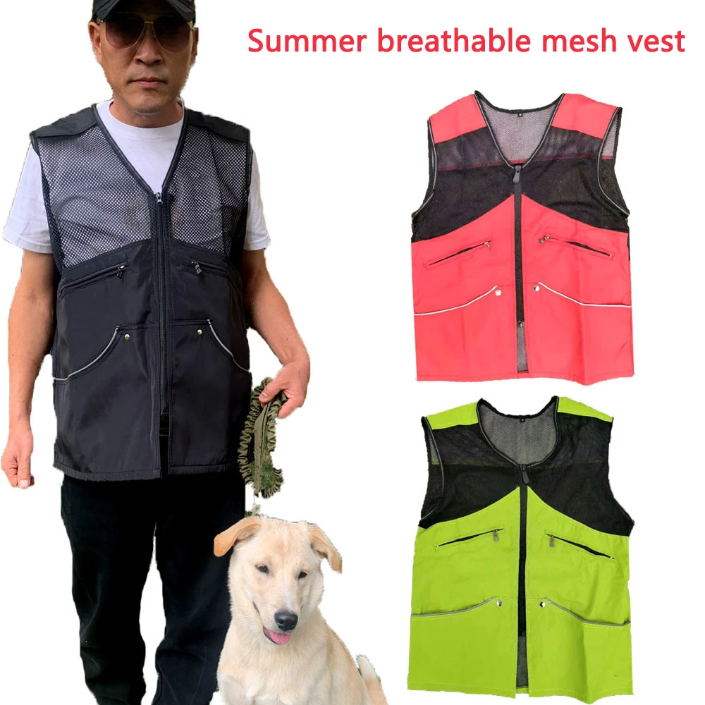 Summer Mesh Dog Training Vest Large Pocket Dog Trainer Vest German Shepherd Horse Dog Anti-Grip Anti-Rip Training Supplies