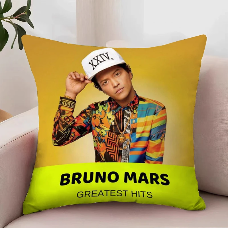 B-Bruno Mars Fan Gifts Decorative Pillowcase 40x40 Home Decor Decorative Pillow Cover for Living Room Cushions Cushion Covers