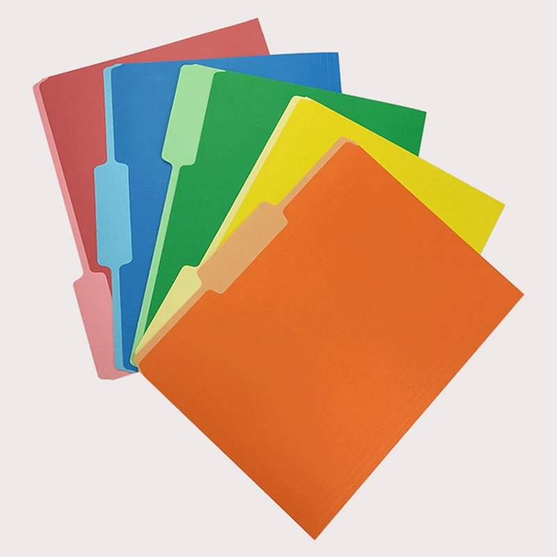 Manila Color Five-Color Single-Page Folder Single-Piece Folder Office Data Classification