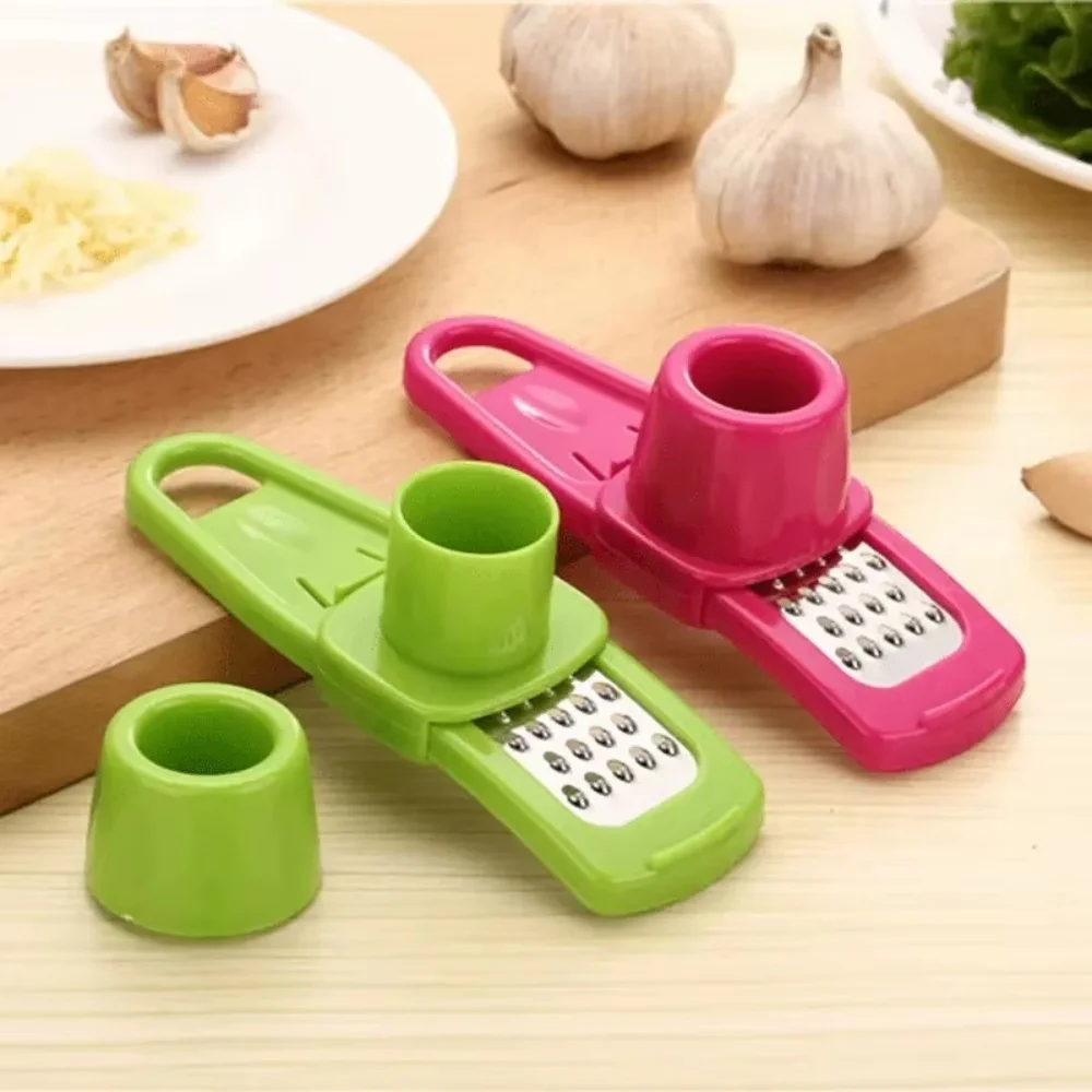 Mini Garlic Grinder Portable Garlic Peeling Machine Garlic Crusher Multi-Functional Manual Ginger Grinding Grater Kitchen Tools