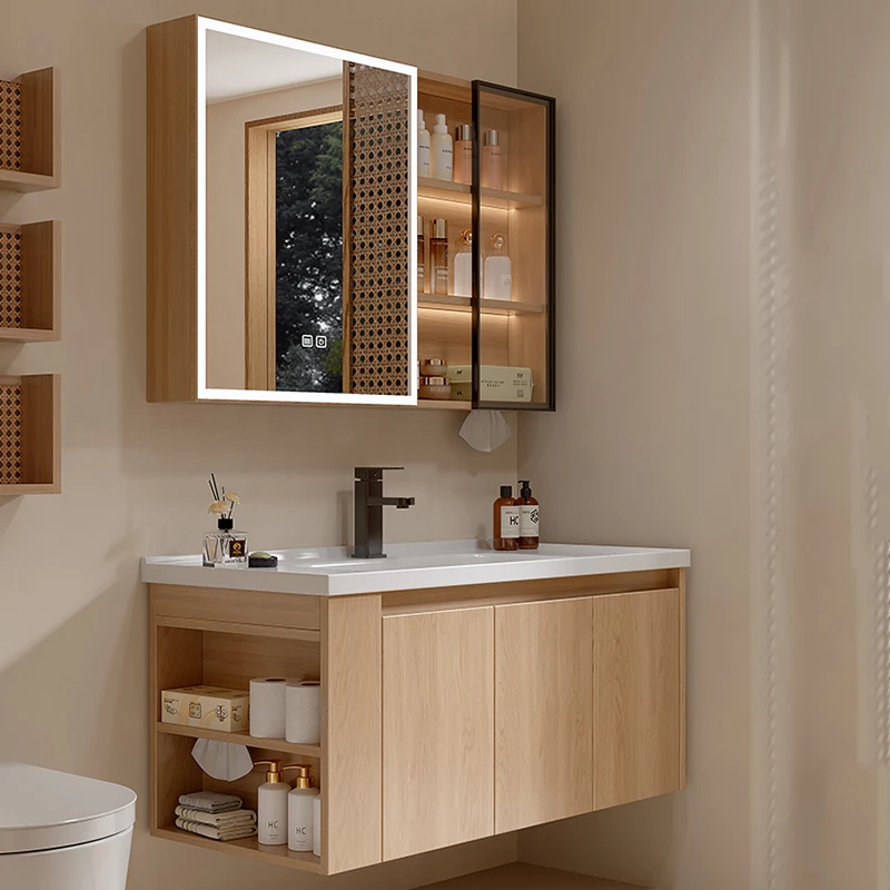 Mueble esquinero para baño, estantes de tocador, organizador de almacenamiento con espejo de Perfume, armario seguro, Colchones para el cuidado de la piel, muebles para el hogar