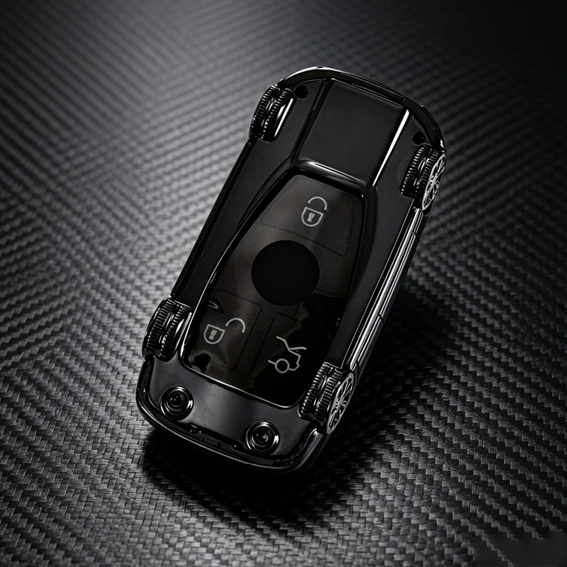 ABS 3-Tasten-Schlüsselgehäuse für Mercedes Benz A B C E Klasse GLS GLA GLK GLC CLS CLA W204 W205 W212 W463 Fernbedienung Autoschlüsselhülle Schlüsselanhänger – Detail 3
