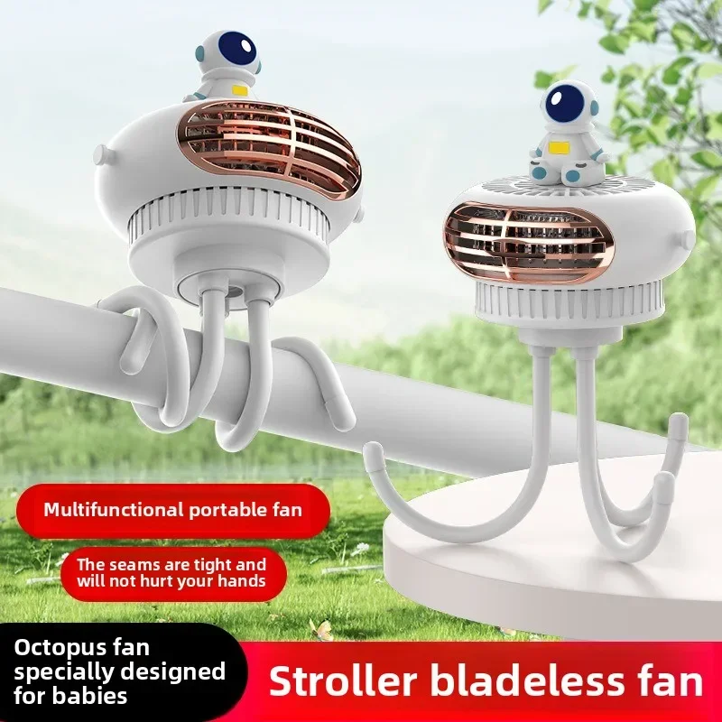 Stroller Fan Octopus Handheld Bladeless Fan Can Be Wounded Large Capacity Portable Mini Aromatherapy Small Fan Shaking Head