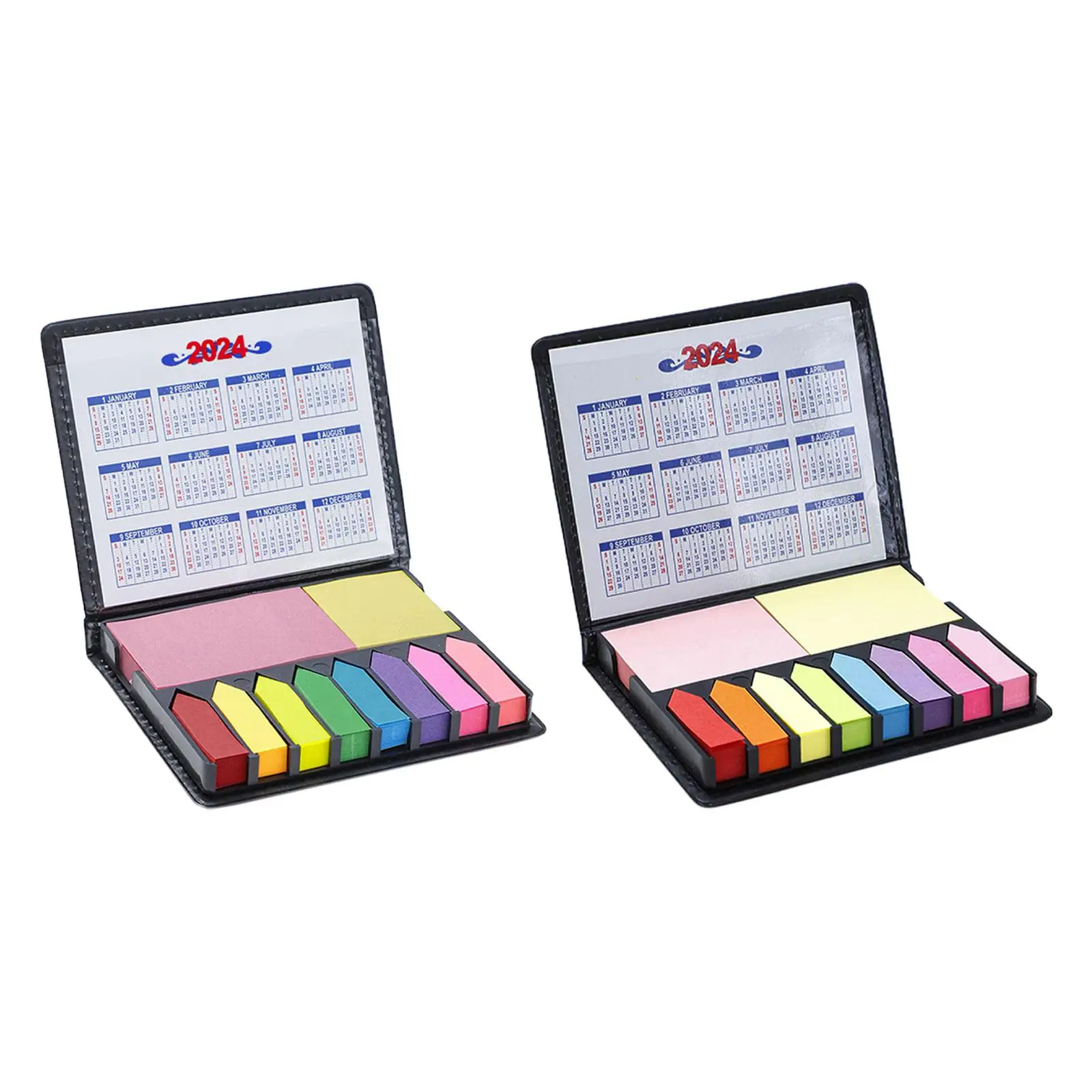Sticky Notes Boxed Set with Calendar with PU Leather Packing Box Marker Tabs 1000 Pages Ideal Gift Colored Divider Sticky Notes