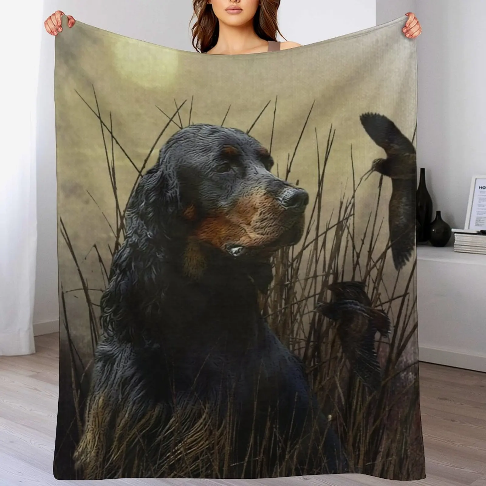 

Gordon Setter , Hunting companion Throw Blanket