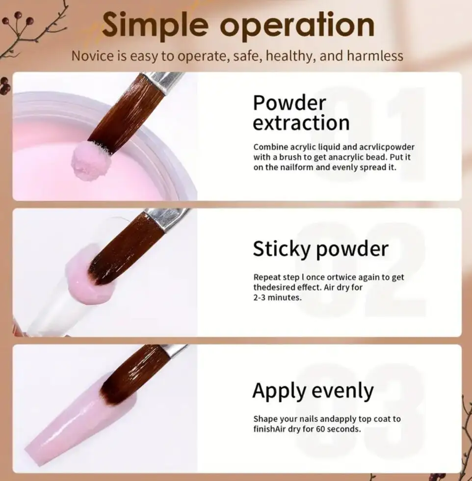 12-Farben 10g 0,35Oz 3-in-1 Kristall Nagelpulver Nude Acryl Nagelpulver Set Verlängerung/Tauchen/Schnitzen DIY Salon-Level Maniküre *