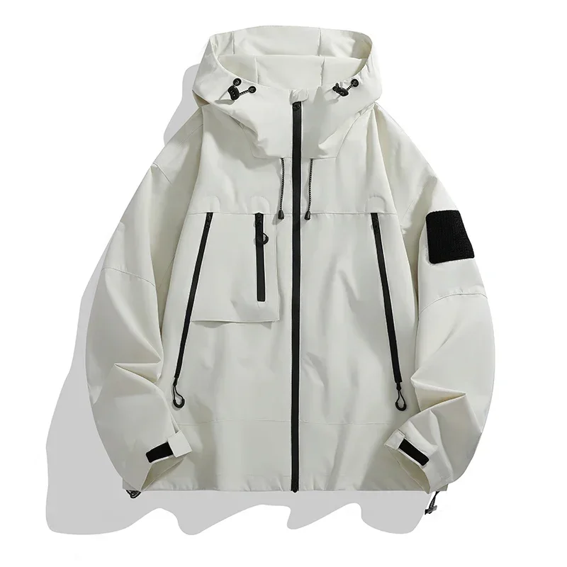 Spring and Autumn Waterproof Jacket Men's Casual Fashion Multi-pocket Windbreaker Women's Loose Coat Outdoor Fishing Sportswear