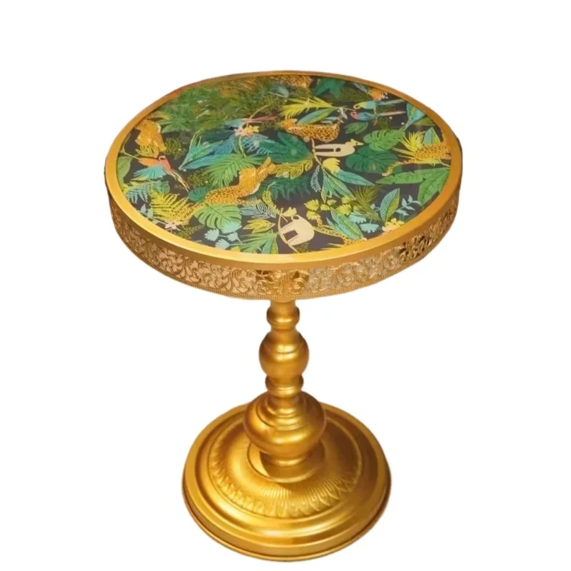 ‌Light Luxury Vintage Side Table, Round Coffee Table for home, Bedside Storage Cabinet with Drawers, High-End Home Decor Accents view 6