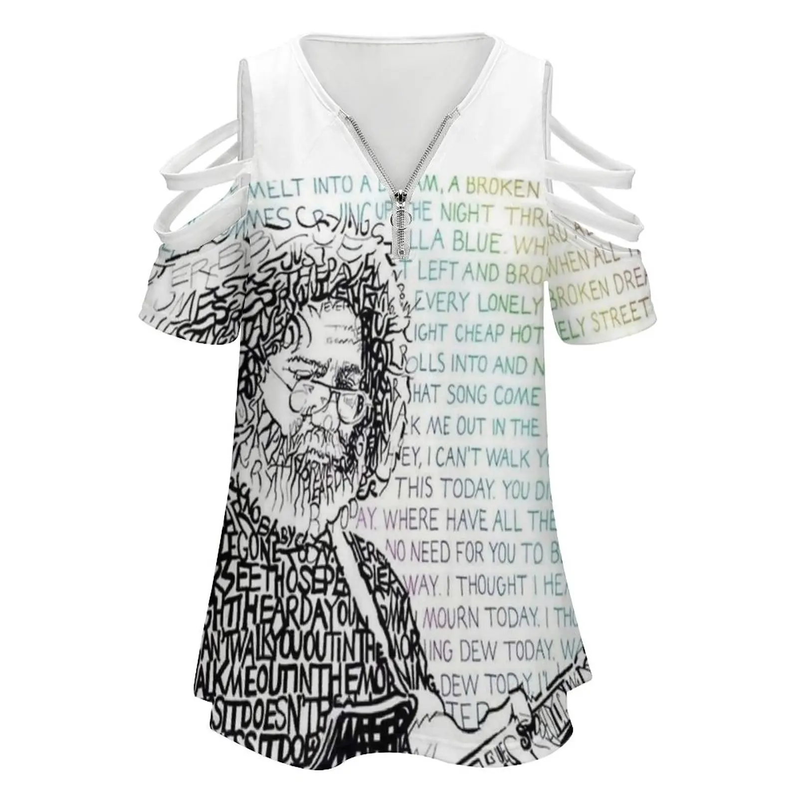 Jerry Garcia Lyrics Woman's T-Shirt Spring And Summer Printed T Shirts Various styles T-shirts Grateful Dead Grateful Dead