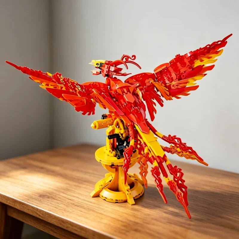

Fantasy Movie Mythical Creature Phoenix Building Block Assembly Model Mythical Animal 3D Model Adult Collection Desktop Ornament