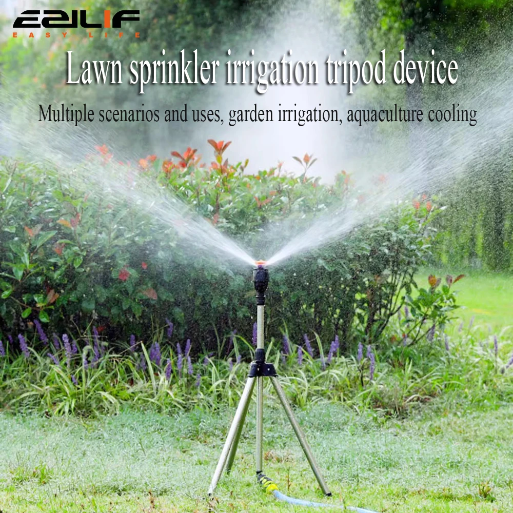 360 Rotationsbewässerungs-Sprinkler kopf mit Stativ-Teleskops tütze Automatischer rotierender Sprüh kopf Garten bewässerungs sprinkler kopf