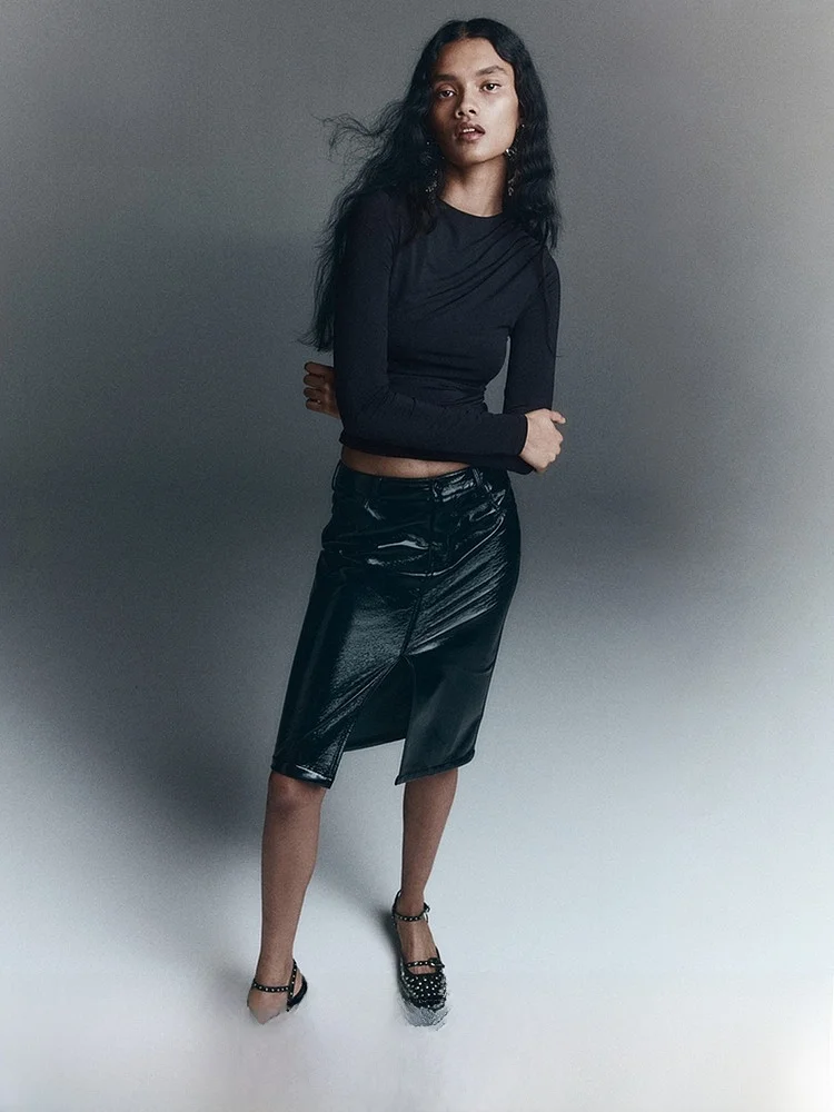 

Летнее женское повседневное платье-футболка H&M с длинным рукавом, драпировкой, универсального кроя, для ежедневной носки, из смеси полиэстера и спандекса, цветное