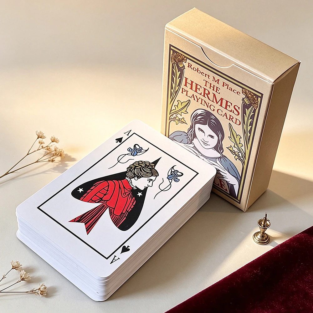 9*6cm The Hermes Playing Card Deck Vintage Art Fortune Telling & Divination Cards 54 Pcs Full Set Poker Deck Double-embossed