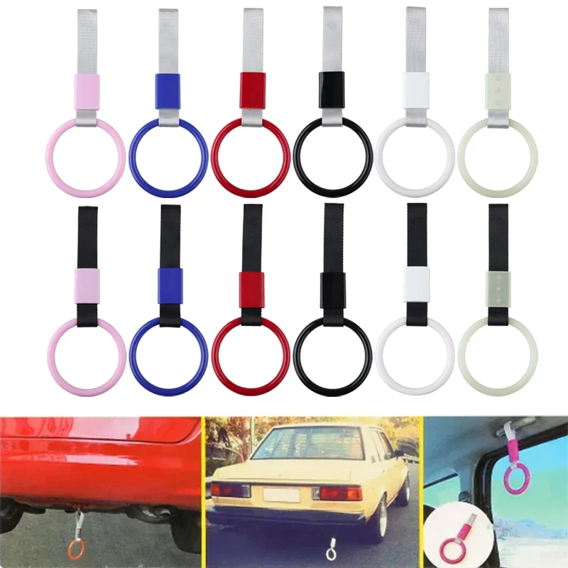 

Автомобильный буксировочный ремень Tsurikawa JDM Ring Bus Train Hook Strap Cute Round Shape Handle Strap Drift Universal Exterior Warning Hang Ring