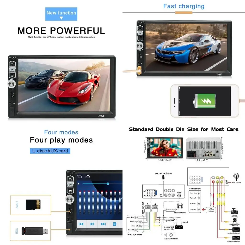 

Car Entertainment Multimedia Hands Calling FM Radio Car Radio MP5 Player