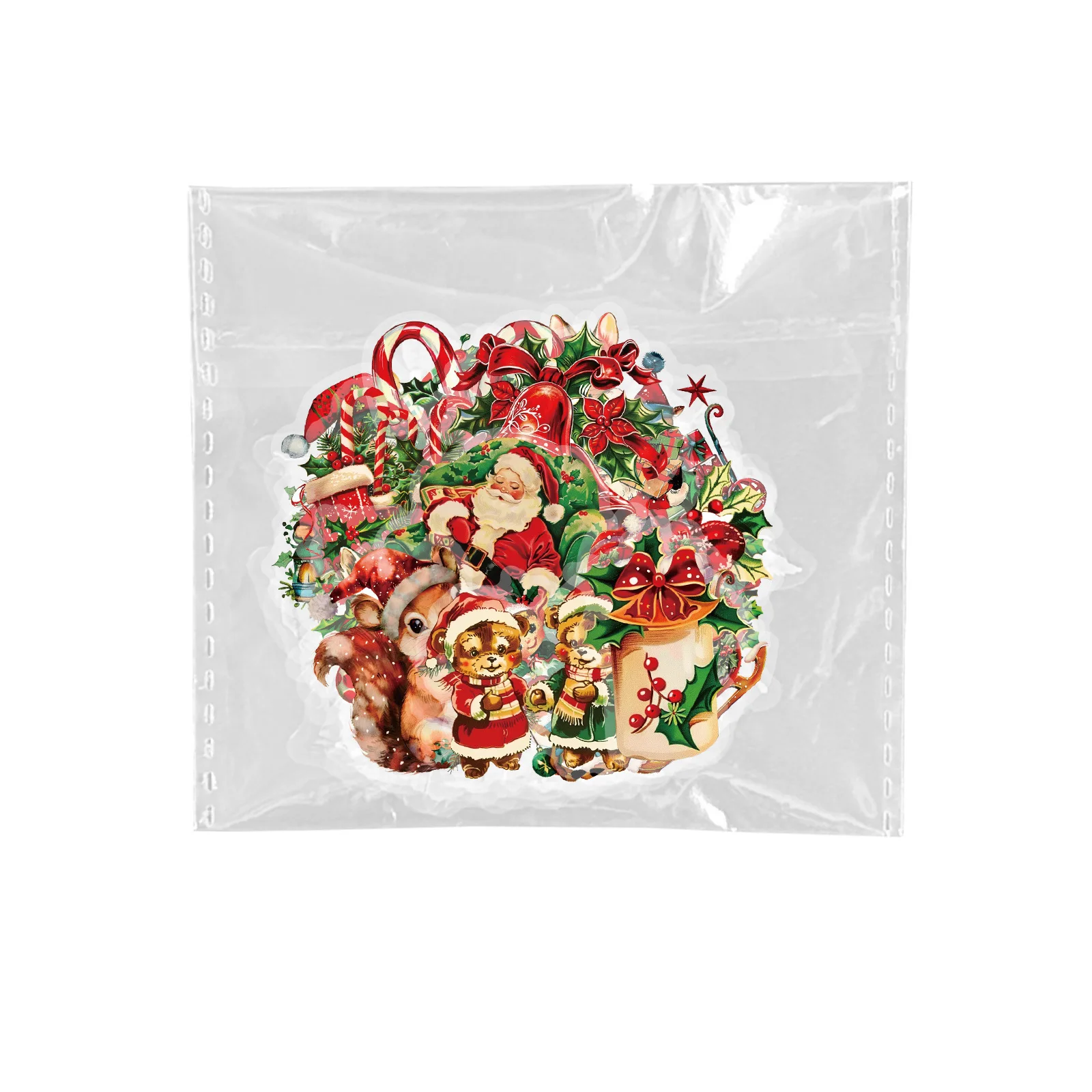 50개 크리스마스 산타클로스 선물 애완동물 스티커 DIY 수제 계정 제작 창의적이고 오토바이에 적합