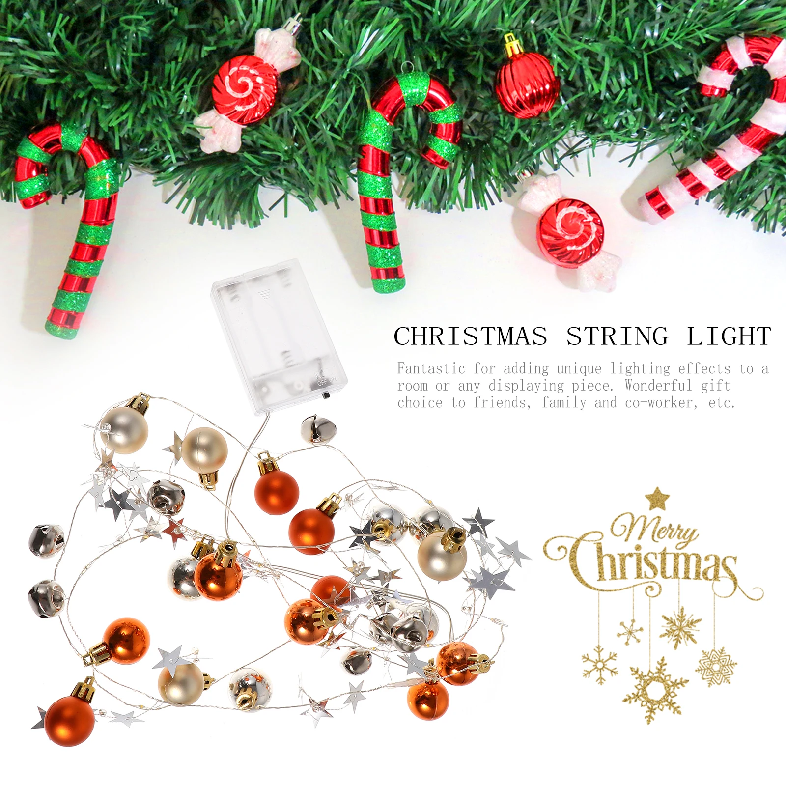 LED Bell Decorative Light String Decoration Hanging Christmas Decorations Post Lights Ornament