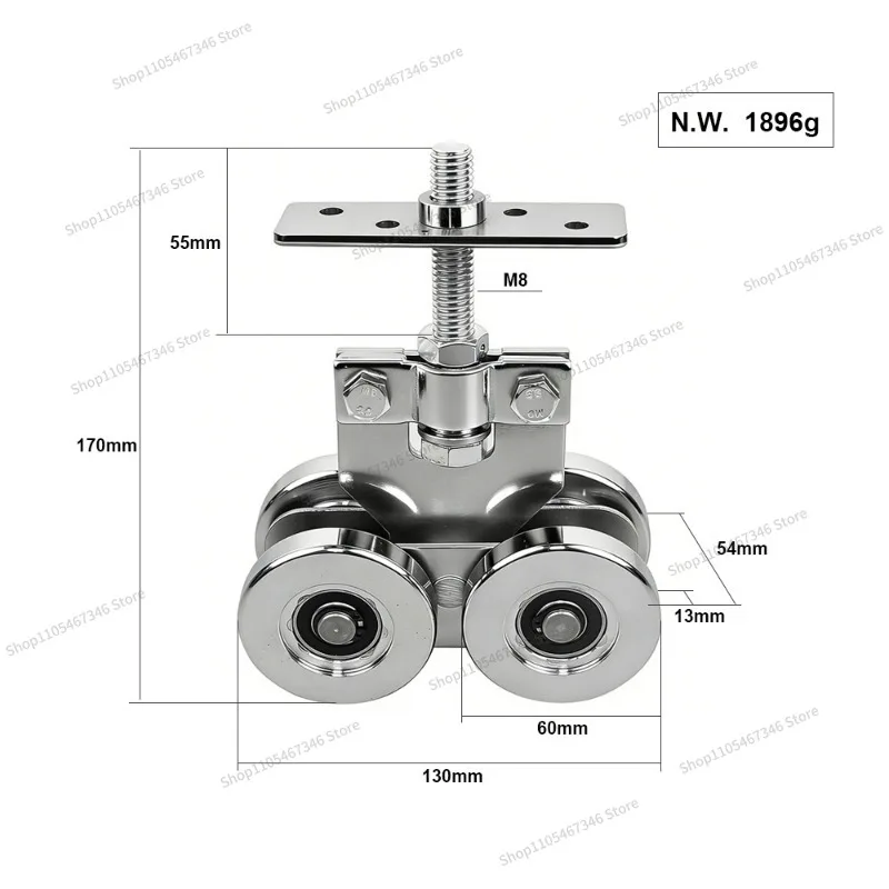 Thickened Load-bearing Precision Bearing Sliding Door Hanger, Anti-jump Rail Silent Pulley, Universal Hanger for Wooden Door