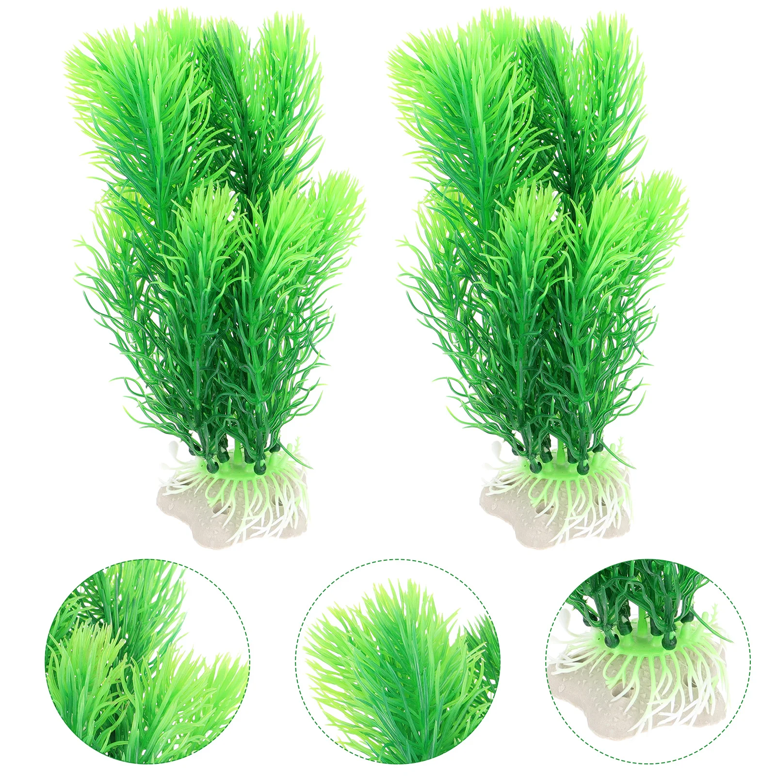 

2 Pcs Simulated Water Grass Aquarium Aquatic Plants Fish Tank Decoration Fake PE Ceramic Artificial nament Environmental Safe