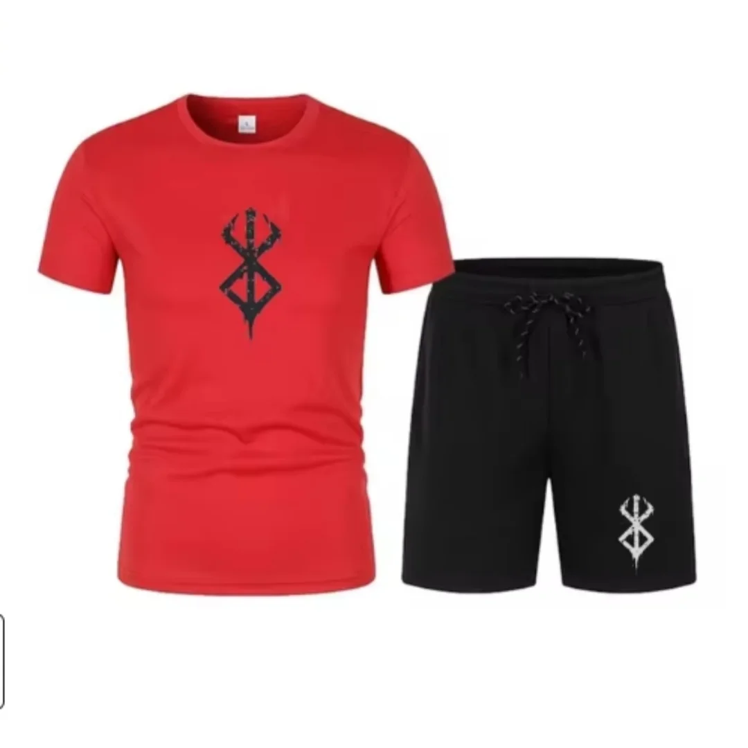 

Sports suit set 2025 summer men's mesh quick drying set men's casual fashion fitness running sports set large S-4XL10 color set