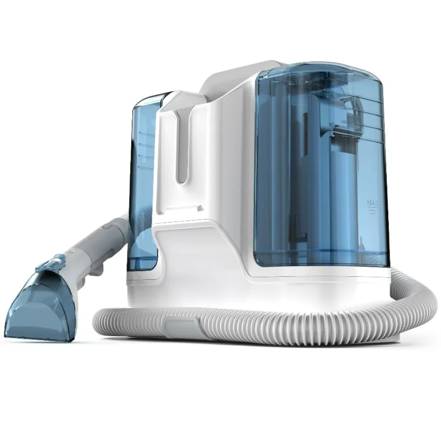 Portable carpet cleaner machine for upholstery, 450W shampooer in blue, deep-cleaning extraction for sofas, rugs, car seats, ma